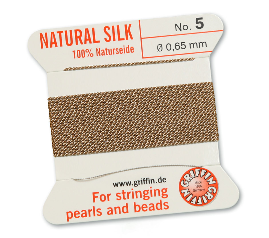 Nougat 5, 100% Pärlsilke Nr.5 (~0,65 mm) 2m, 1nål