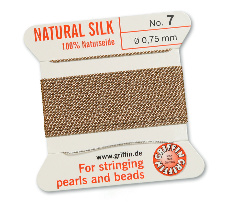Nougat 7, 100% Pärlsilke Nr.7 (~0,75 mm) 2m, 1nål