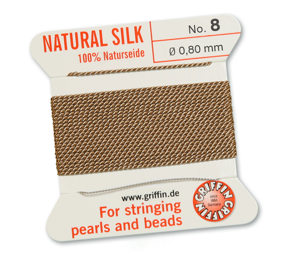 Nougat 8, 100% Pärlsilke Nr.8 (~0,80 mm) 2m, 1nål