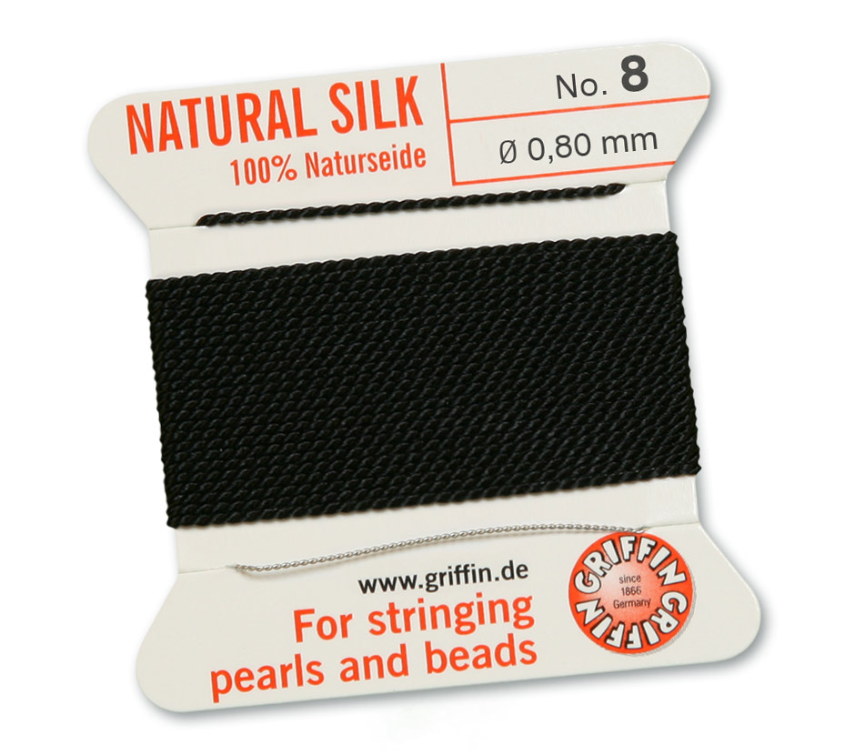 100% Pärlsilke Nr.8 (~0,80 mm)