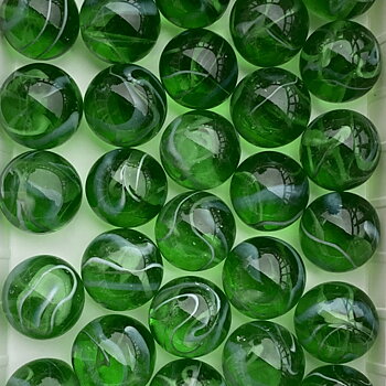 Spelkula Marmorerad Glas Grön 16 mm