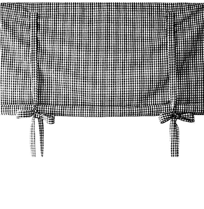 Knythissgardin hissgardin rutig svart vit 100 cm bredd lantlig stil - 2
