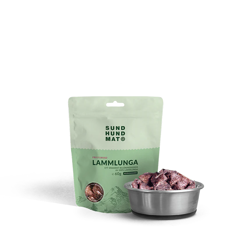 Sund Hundmat Hundgodis - Frystorkad Lammlunga (lammbitar) 60 gr