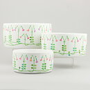 Stig Lindberg (Linnea 1965) Cylinder Bowl with Flower Decor 18 cm