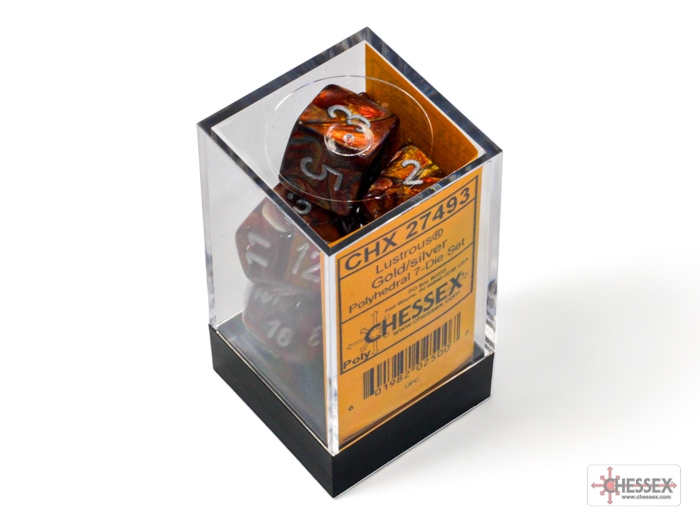 Chessex: Lustrous Gold/Silver Polyhedral 7-Dice Set