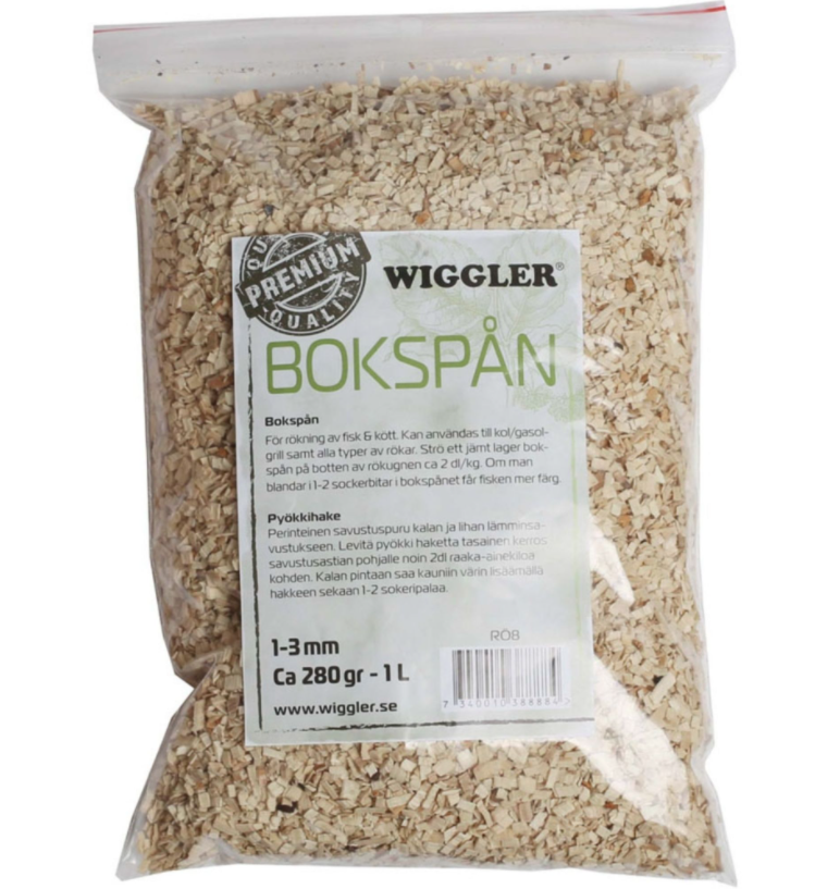 Wiggler rökspån av bok 250gr