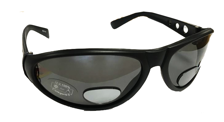 Really affordable polarized glasses with magnification. Available with +1.0, +1.5 and +2.0 Gray lens.