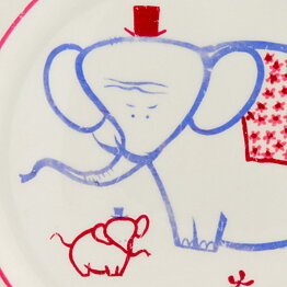 Stig Lindberg (Baby 1951) Children's Plate with Elephant Family 21 cm (1)