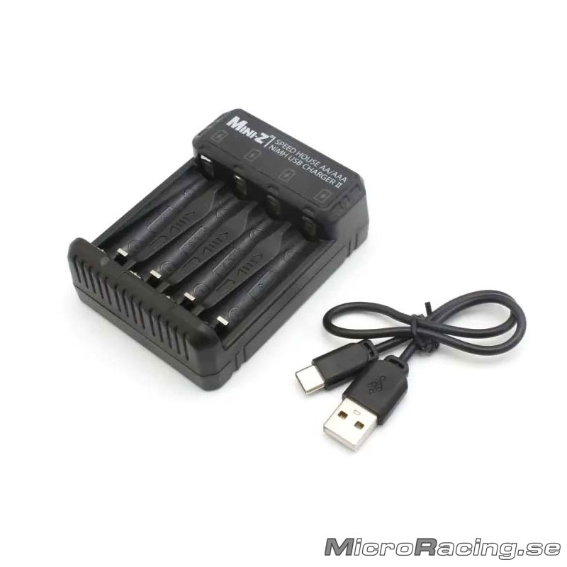 KYOSHO - Laddare Speed House AA/AAA, USB Kontakt