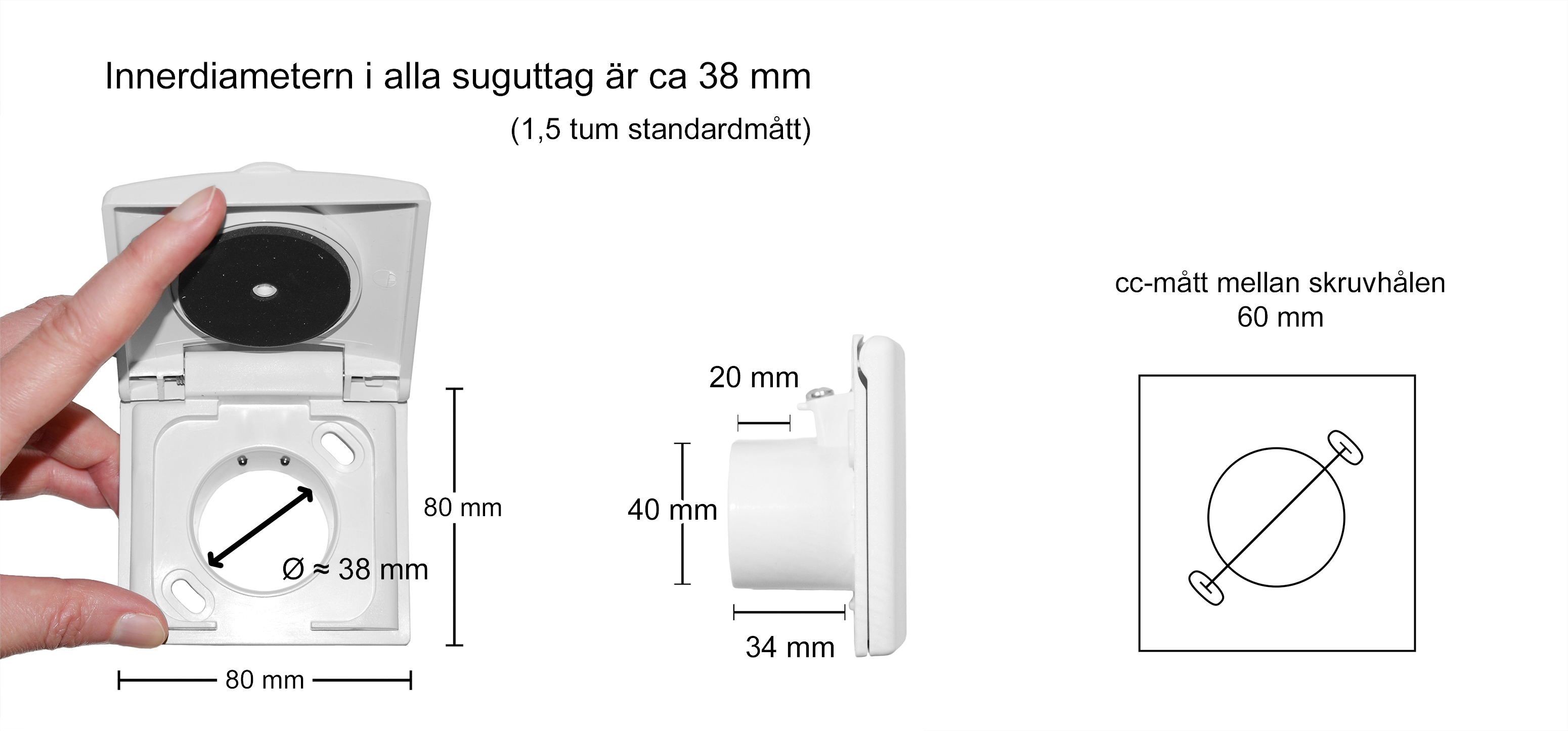 Suguttag VEX, plast vit - 4