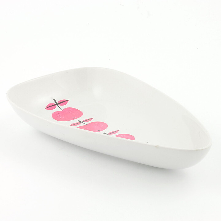 Stig Lindberg (Pall 1963) Pointy Dish  with Pink Apple Decor 25 cm