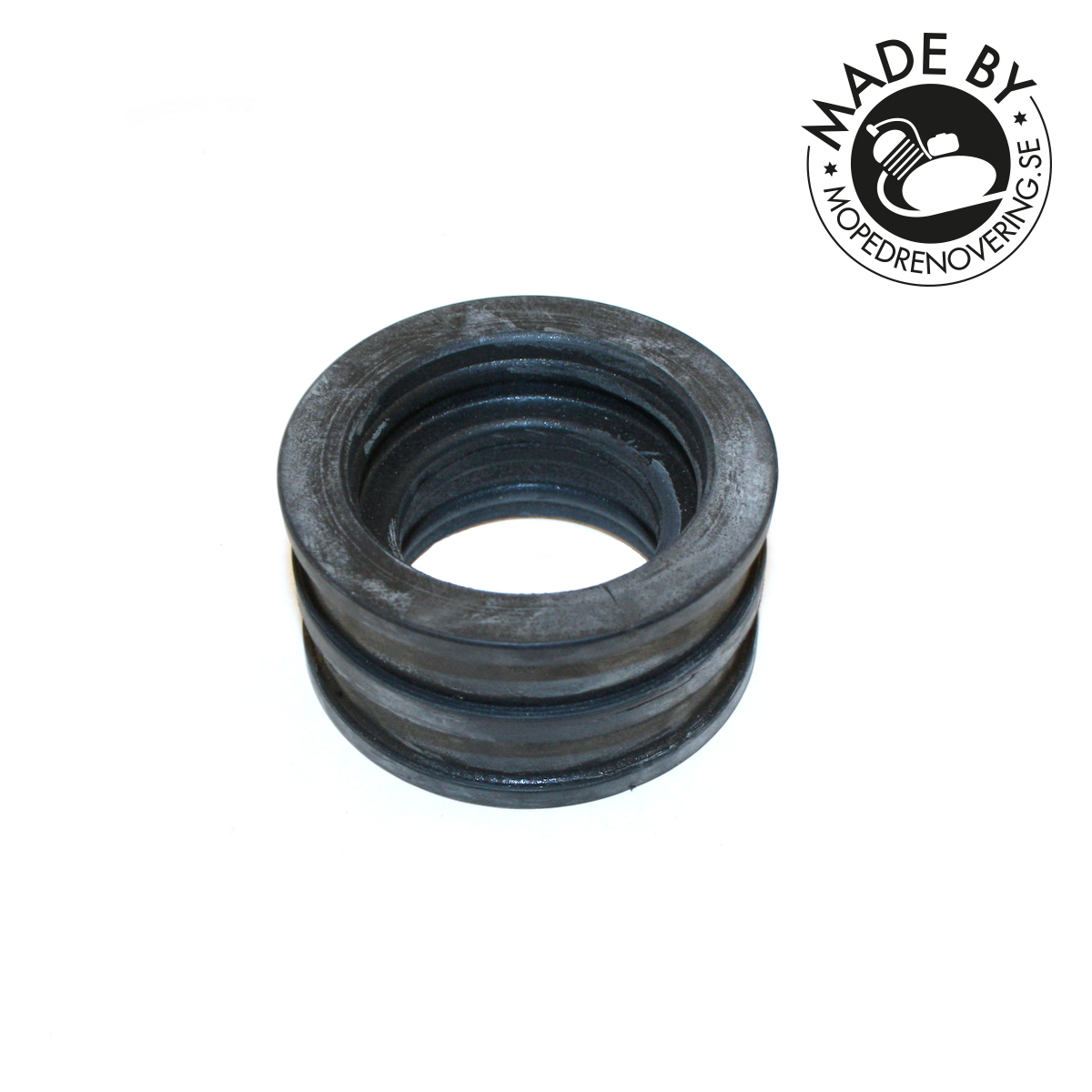 Lyddæmper, karburatorcylinder. Husqvarna motocross, M258A. 16 13 327-02, Fremstillet af Mopedrenovering.