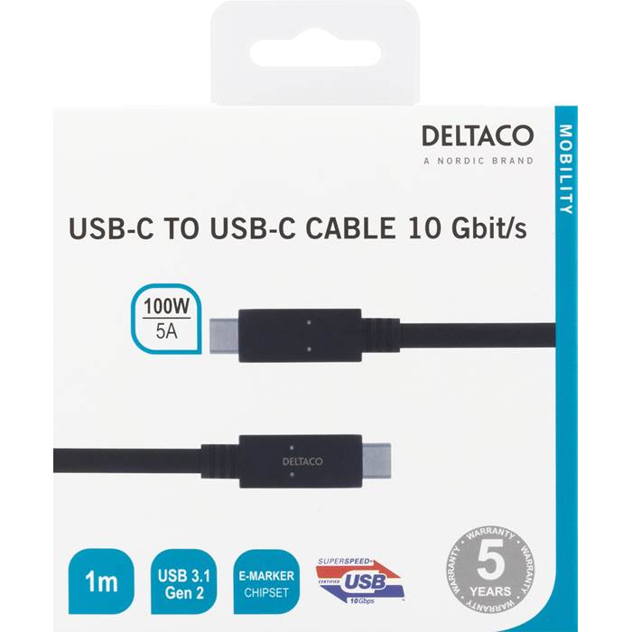 Kabel USB-C - USB-C 3.1 G2 1m - 2