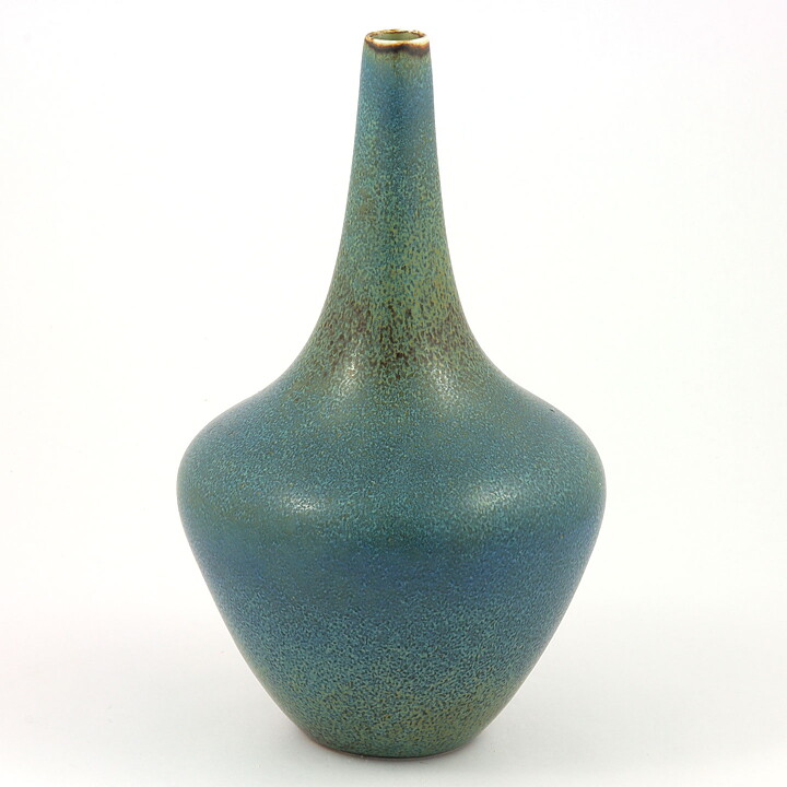 グナー・ニールンド NSQシリーズ 上部が伸びた青色の花瓶 Vase  (22cm)  1950年代