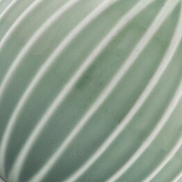 Stig Lindberg (Domino 1954) Green Spherical Vase with Linear Decor 9 cm