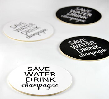 Glasunderlägg 4-pack | Save water drink Champagne