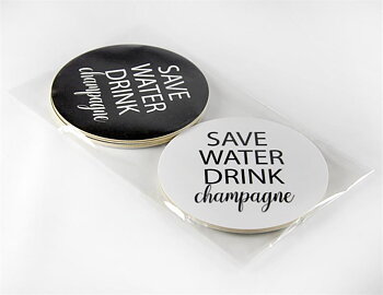 Glasunderlägg 4-pack | Save water drink Champagne