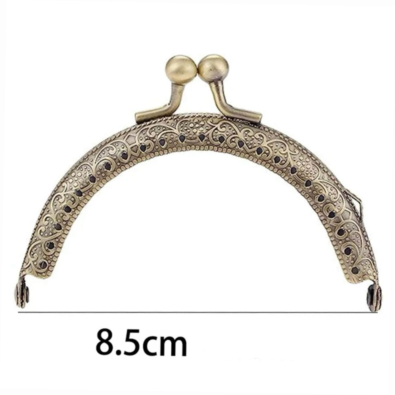 Portmonnäknäppe med spetsmönster, antikguld - 3