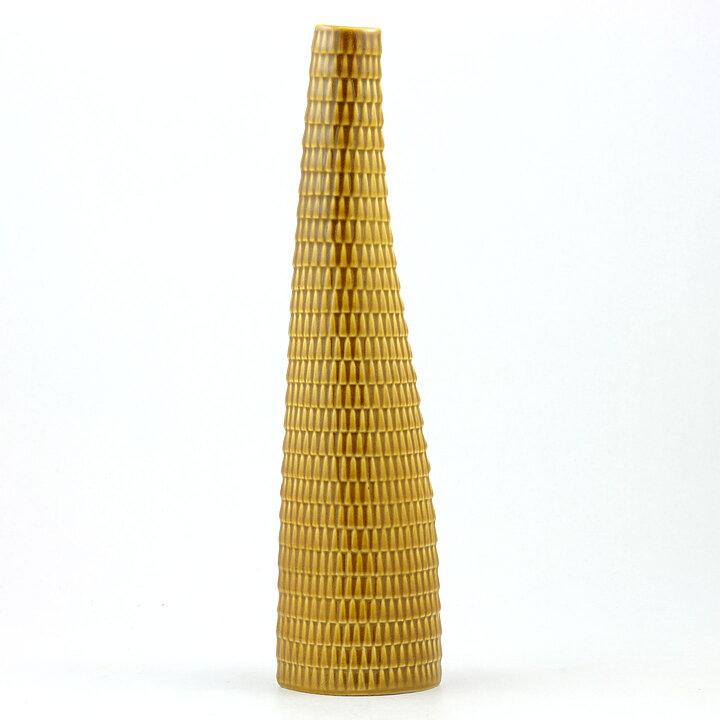 Stig Lindberg (Reptil 1953) Brown Slender Vase with Scale Relief 31 cm