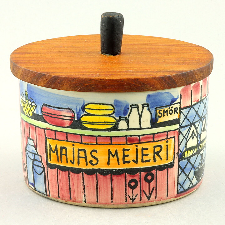 アニータ・ニールンド Our Small Townシリーズ 木製蓋付き容器 「Maja's Dairy  (マヤ ズ ダイアリー)」  1950年代