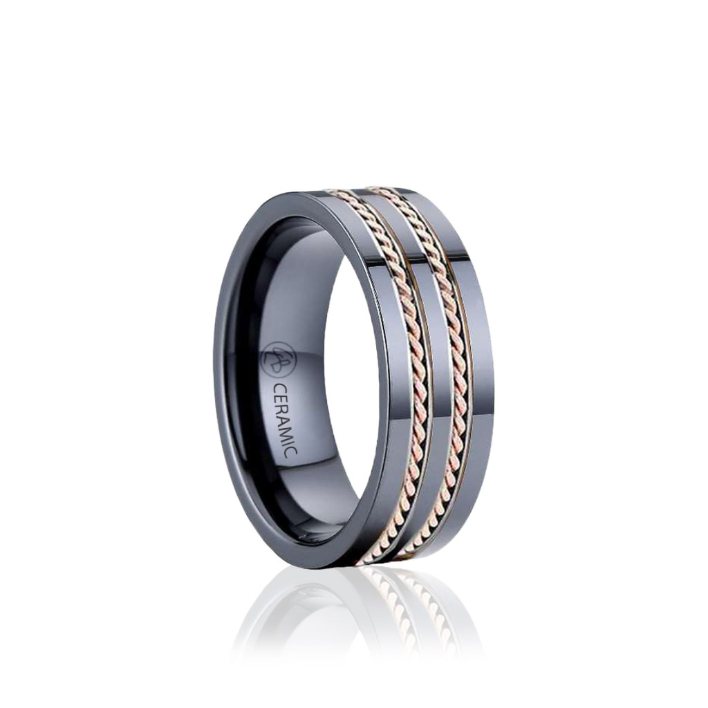 Nightpassion Twin Rosetwist 14k - Keramisk Ring Håndlavet 6mm 8mm - 3