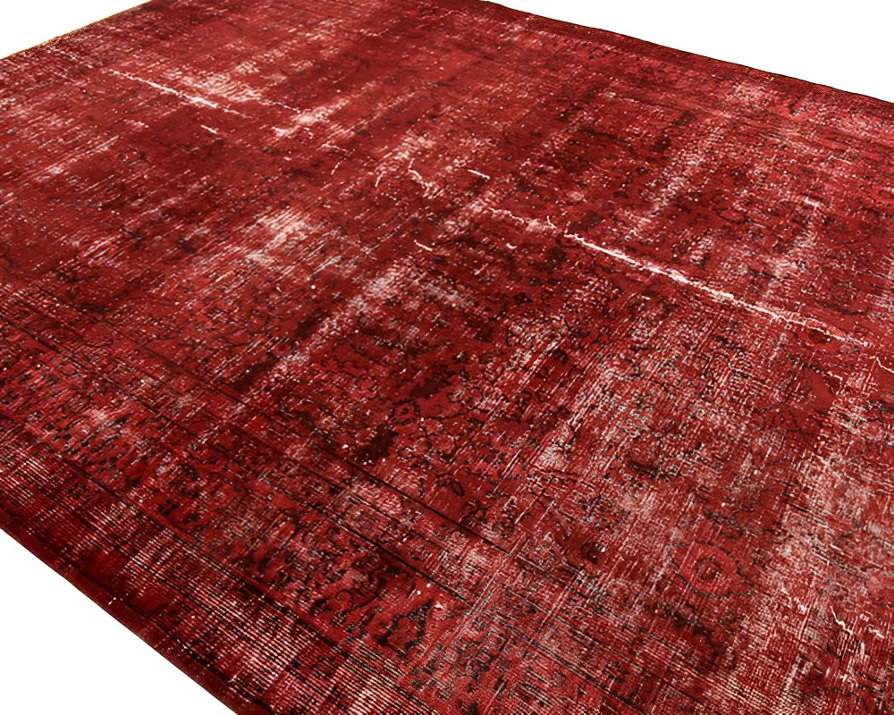 Unik overdyed matta mörkröd 200 x 300 cm - EtnoDesign.se