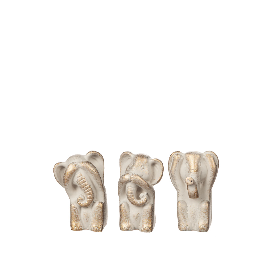 Elefantset Blind, Döv & Stum i Poly 10 cm | Different Design