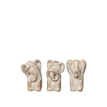 Elefantset Blind, Döv & Stum i Poly 10 cm | Different Design