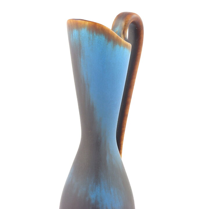 Gunnar Nylund (AUE 1950s) Turquoise/Brown Handle Vase 26 cm