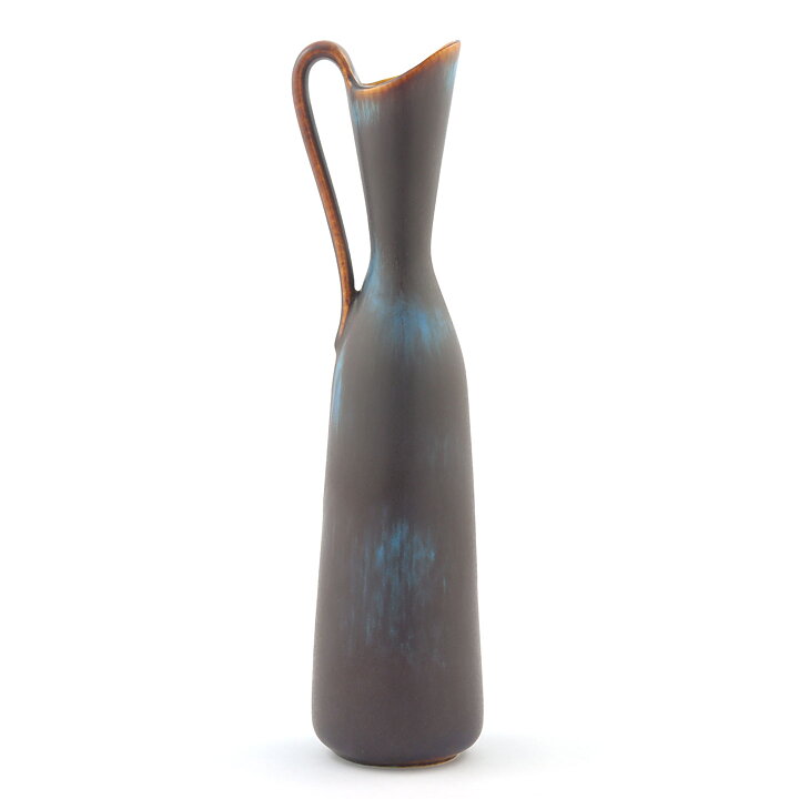 Gunnar Nylund (AUE 1950s) Turquoise/Brown Handle Vase 26 cm