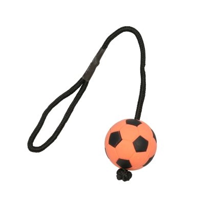 Dogman Hundleksak Fotboll Med Snöre Orange Ø 6,2cm