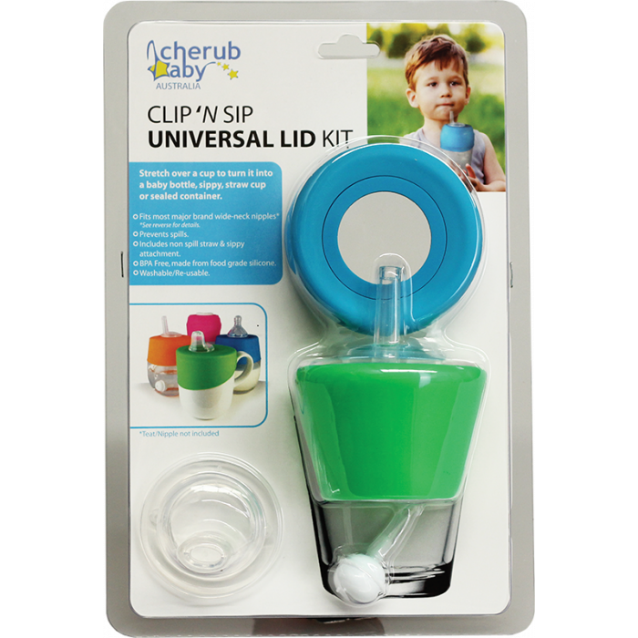 Cherub Baby Clip´n Sip grön & blå (2-pack) 1p