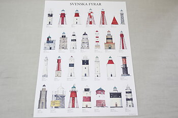 Swedish Lighthouses Poster 50x70 cm