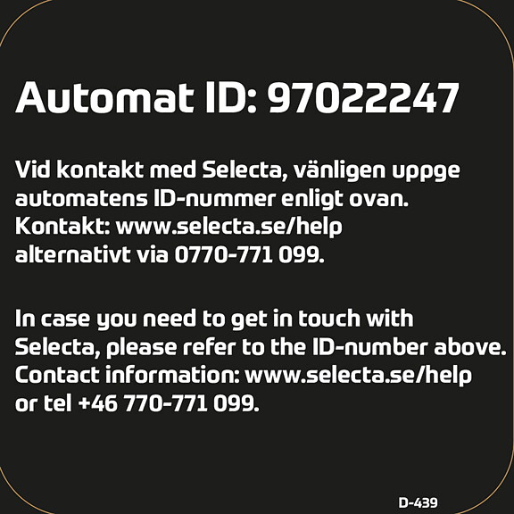 Betaldekal med unikt id nummer. Sielaff SL