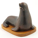 Gunnar Nylund (1956) Brown Joyous Seal Lion 22 cm