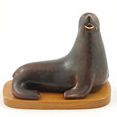 Gunnar Nylund (1956) Brown Joyous Seal Lion 22 cm