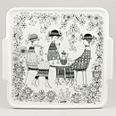 Raija Uosikkinen (Emilia 1959) Quadratic Tray with Graphic Motif 24 cm