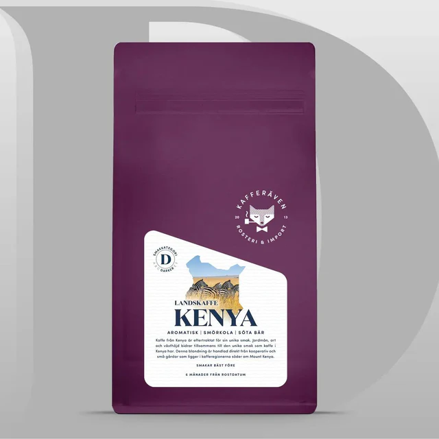 Kafferäven - Landskaffe - Kenya  - Lätt mörkrostade kaffebönor - 1000g 