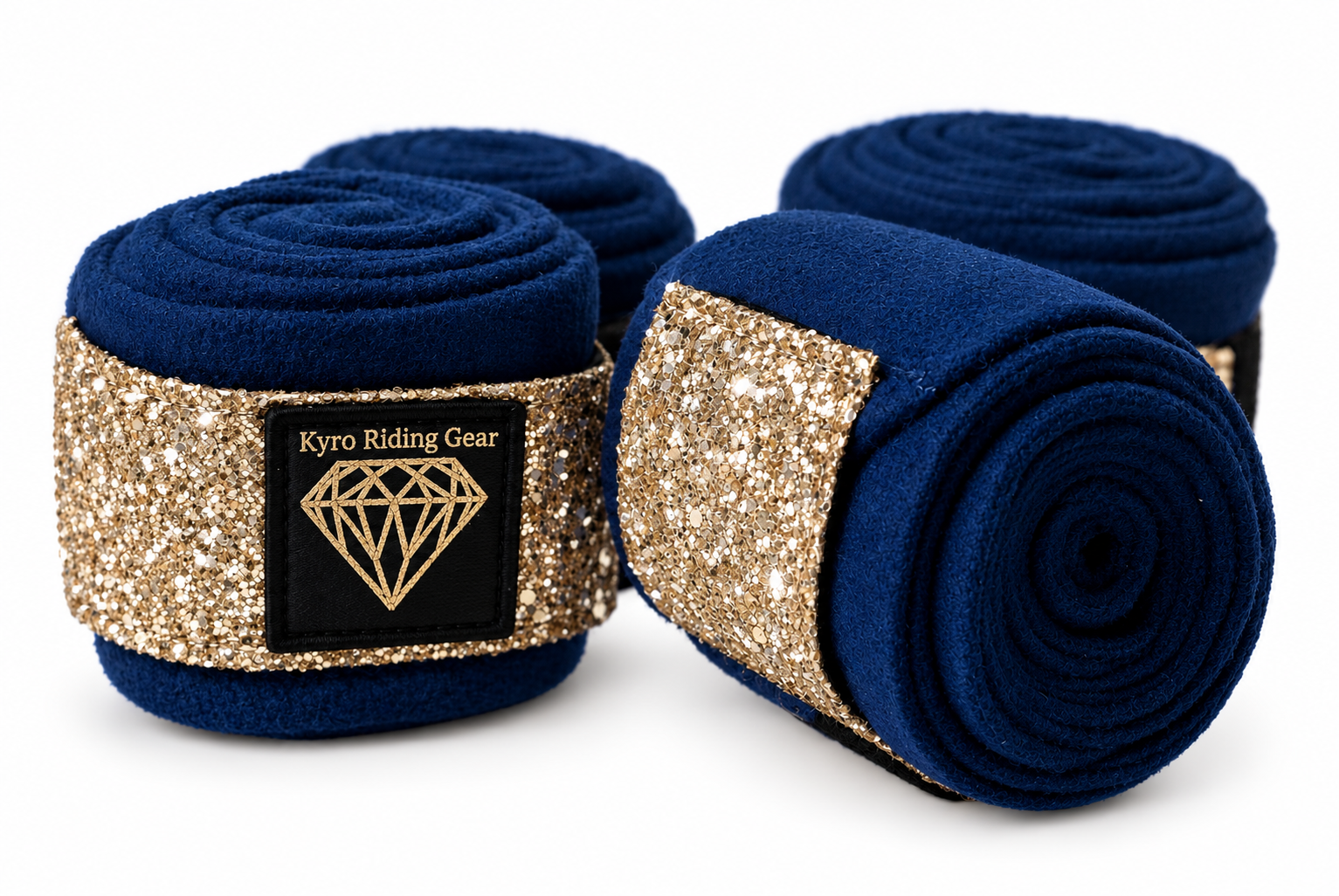 SHETLAND BANDAGES NAVY SUPERSPARKLY GOLD SET OF 4