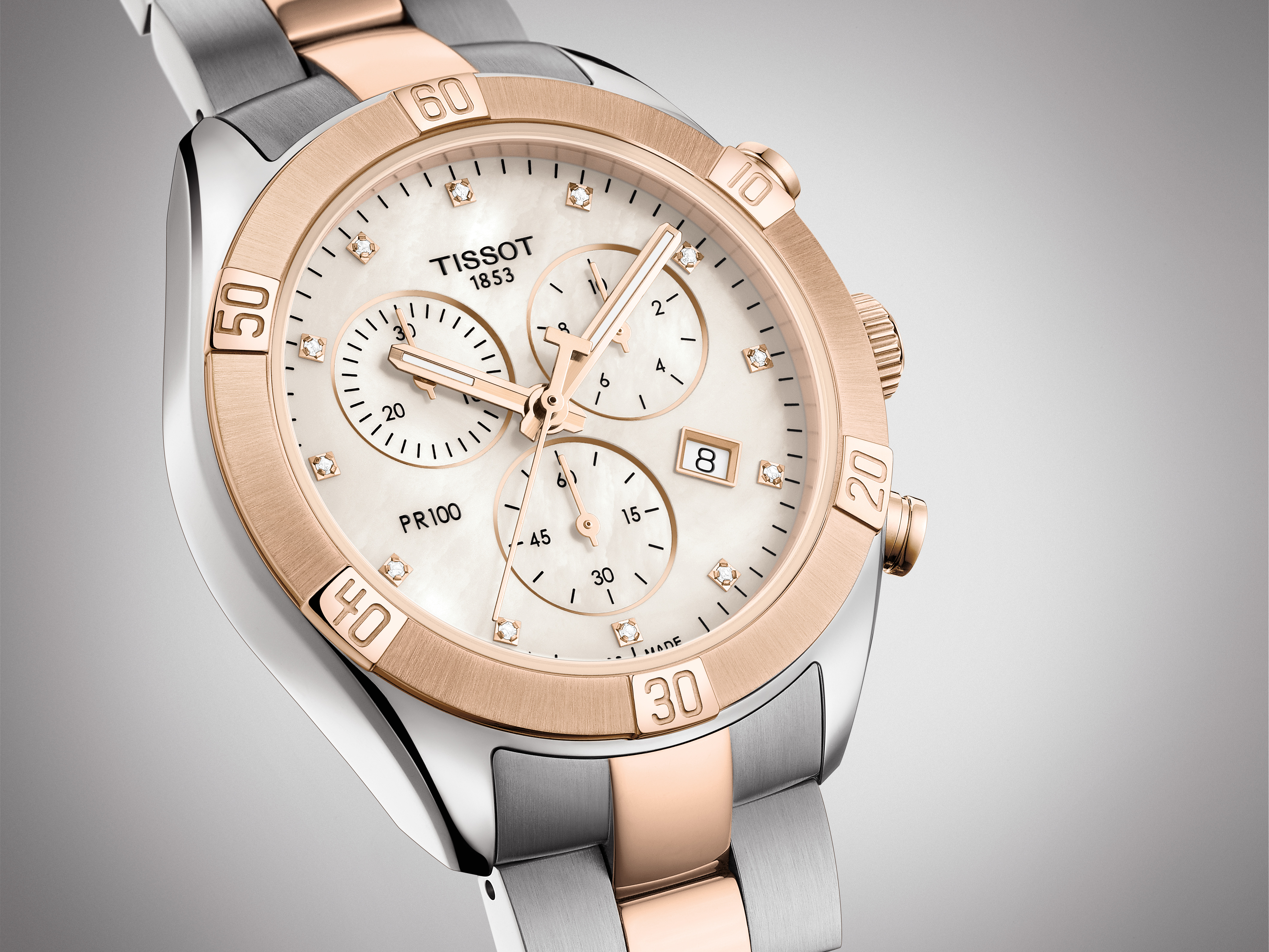 T101.917.22.116.00 Tissot PR 100 Sport Chic Chronograph 38 pärlemor sida 2