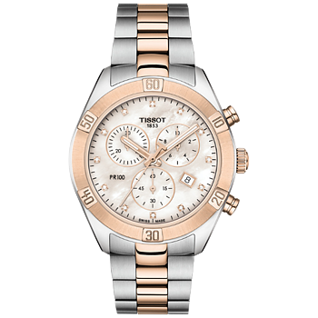 T101.917.22.116.00 Tissot PR 100 Sport Chic Chronograph 38 pärlemor