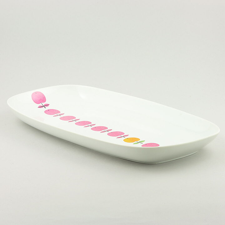Stig Lindberg (Pall 1963) Majestic Dish with Pink Apple Decor 41 cm #6