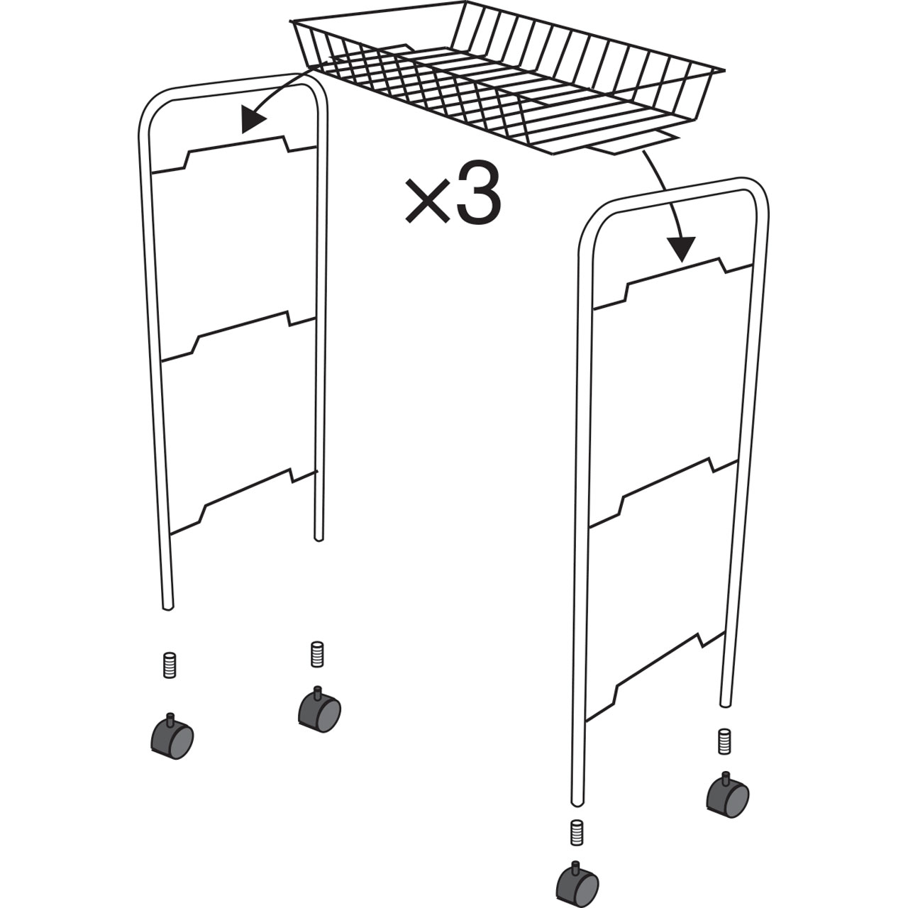 Rollo 3-tier (matt black) - 2