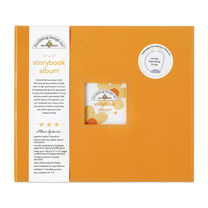 Doodlebug Storybook 12x12 D-Ring Album - Tangerine