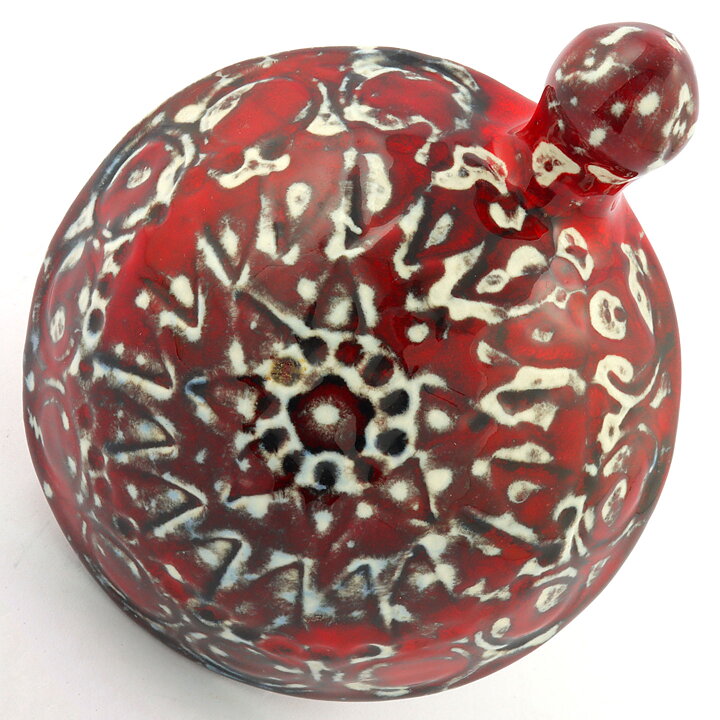 Lisa Larson (Sköldpaddor 1963) Red Turtle with Relief Decor 12 cm