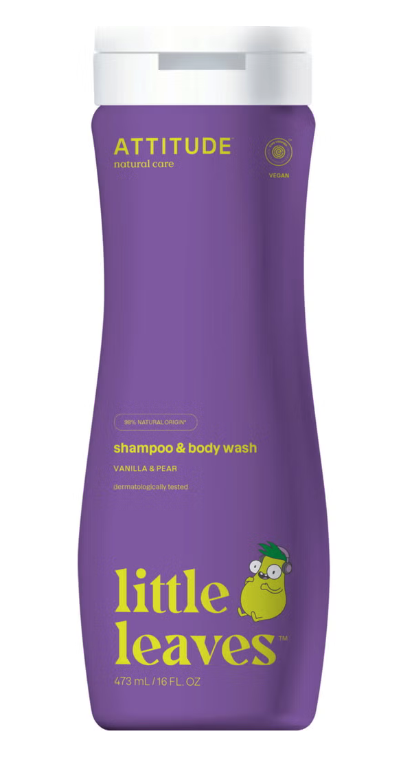 Shampoo og kropsvask, der er skånsom mod børns hår og hud
