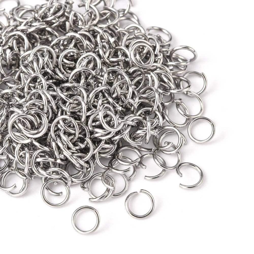 6mm metallringar öppen rostfritt stål 50st