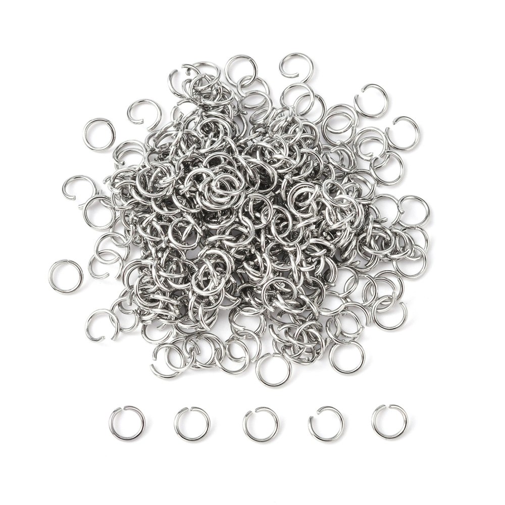 6mm metallringar öppen rostfritt stål 50st - 3