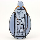 Erik Höglund (1950s) Purple Pendant with Man and Bird Motif 26cm