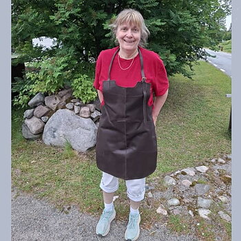 Läderförkläde, skinnförkläde, herr/dam